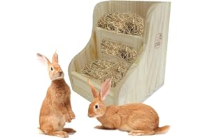kitabetty Mangeoire À Lapin, Râtelier À Foin Lapin 2 en 1 Cadre en Paille en Bois Bol À Aliments pour Cochon d'InCadre en Totoro, Garl' Et Le Fourrage Au Sec Et Propre