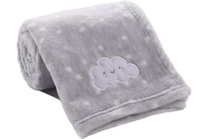 CREVENT Kleine Flauschige warme Baby-Überwurfdecke für Jungen, Kleinkinder, Kinderbett, Kinderwagen, 75 cm x 100 cm, graue Wolke