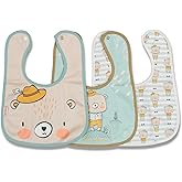 stylein Double Layer Snap-on Waterproof Baby Food and Saliva Apron 3 Pieces STL5137