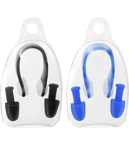Set De 5 Paires Clip Nez + Bouchons D'Oreilles Natation - Silicone Souple, Réutilisable - Adultes Et Enfants