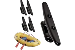Ailopta Nailon para Barcos - Cornamusa Ancla Barco Negra - Gancho Pared Abrazadera Muelle Barco 4 Pulgadas para atracar Barcos, Canoa, pontón, yate, Kayak