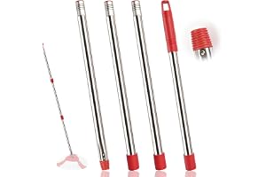Mopp, reservhandtag för Vileda Turbo Spin Mop, 4-sektioner, mopphandtag, ersättning för smart/H2pro/EasyWring, mopptorkare, mopptillbehör, teleskophandtag, justerbar från 80–148 cm (utan mopp och