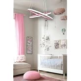 Rings Modern Tasarım - Yatak Odası - Salon - &Ccedil;ocuk Odası - Mutfak Beyaz Led 2 Li Avize (Pembe)