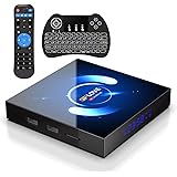 Android TV Box 10.0 with Mini Keyboard 【4G+64G】 QPLOVE Q6 Smart TV Box with Quad-Core H616 BT 5.0 WiFi 2.4G/5G/100M LAN, 6K S