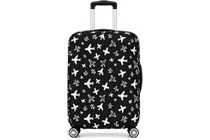 Printed Luggage Cover for Traveling Bag & Suitcase - Trolley Protector | Stretchable & Scratchproof Luggage Cover with Velcro Lock, Washable & Lightweight