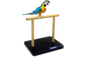 MINDPET-MED Digital Bird Scale with Perch, Bird Scale Grams, Max 44lbs, Capacity with Precision up to 1g, Black, Suitable for Parrot and All Kinds of Bird