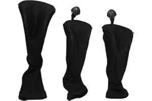 Jcevium Cubiertas de cabeza negras para conductor 1 3 5 Fairway Headcovers para se adapta a todos los clubes de Fairway y Driver 3 unidades