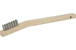 Weiler 44805 Vortec Pro Small Hand Wire Scratch Brush, Stainless Steel Fill, Wood Handle, 3 x 7 Rows (Pack of 36)
