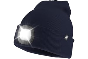 IDYLLICOMFORT BE COMFY ,BE BEST Idyllicomfort Led Lighted Beanie Hat,USB Rechargeable Hands Free Headlamp Cap, Unisex Winter Warmer Knit Hat with Light for Hiking Biking Camping Jogging, Gift for Men, Women, Teens