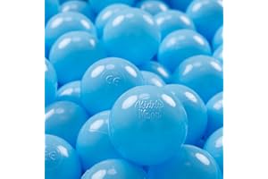KiddyMoon 100 ∅ 7Cm Balles Colorées Plastique pour Piscine Enfant Bébé Fabriqué en EU, Baby Blue