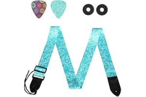 Czzmy Tracolla per chitarra, cinghie per chitarra con estremità in pelle,serrature della cinghia e plettri per chitarra