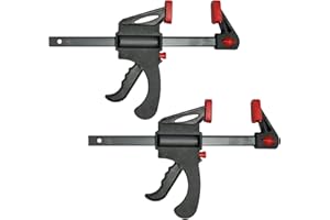 NMTECH Clamps for Woodworking Quick Grip-Ratchet Bar Clamp Set | F Clamps Strong Grip for Easy DIY Projects | One Handed Sturdy Light Weight Sash Clamp | Vice Spreader for Furniture | 2 Pack 4 inches 105 mm