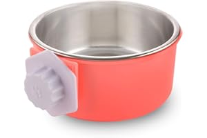 MOACC Ciotola di Cane in Acciaio Inox, Rimovibile Appeso Pet Gabbia Ciotola, Ciotola da Gabbia per Animali Cani e Gatti