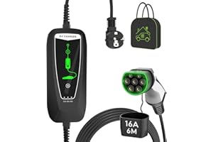 ‎EIDYBOX EIDYBOX EV Ladegerät Typ 2 Schuko 3.6KW 6M Ladekabel Für Elektrofahrzeuge Tragbares EVSE Schaltbar 10A/13A/16A Einphasiges, IP66(WS020)