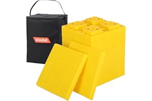 OULEME 12 Pack RV Leveling Blocks, Stackable Jack Blocks, Interlocking Leveling Pads with Carrying Bag, for Camper Travel Trailer