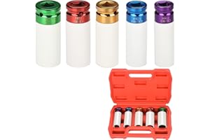 Noosverl 5 sztuk zestaw kluczy nasadowych do wkrętarki udarowej – napęd czworokątny do wymiany kół