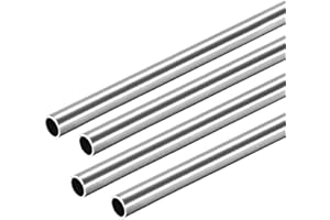 sourcing map 4 Stück 304 Edelstahl Rohr 5mm Außendurchmesser, Nahtlose Gerade Rundrohr 0.4mm Wandstärke, Runde Edelstahlrohr 250mm Länge, Industrie Präzision Metallrohr für Geländer Handläufe