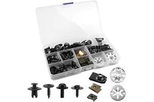 LYTONIX 80 Pièces Universel Kit Vis de Carrosserie Voiture Set,U-Clip et de Vis Fixation,Visserie Automobile,Boulon deFixation,Clips et écrous pour Cache Sous Moteur, Garde Boue Réparer Automobile