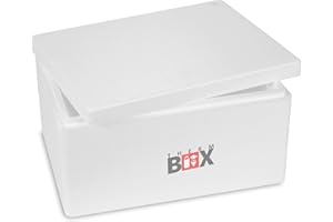 THERM BOX Scatola di polistirolo Thermobox per alimenti e bevande - Scaldabagno e refrigeratore in polistirolo (40x30x21cm - 12,24L volume) Riutilizzabile