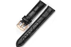 iStrap Cinturino In Pelle - Motivo A Coccodrillo - Cinturini Per Orologio Per Uomo Donna - Fibbia In Acciaio Inossidabile - 18mm 19mm 20mm 21mm 22mm 24mm-Nero Marrone