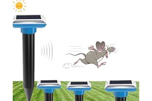 AILEDA Ahuyentador de Topos Solar 4 Stück, ahuyentador de Topos para ultrasonidos, antitopos, IP65, Impermeable, ahuyentador ultrasónico para Gatos, Animales, Gopher, Serpientes, SB-11