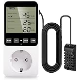 230V Temperature Regulator Plug with Probe, Digital Hygrostat, Humidity Regulator, Humidity Regulator with Alarm for Humidifi