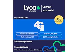 LYCAMOBILE Lyca Mobile Starter SIM Prepaid Karte ohne Vertrag inkl. 10 EUR Startguthaben
