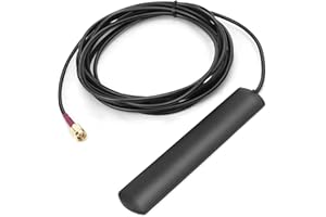Maswell 4G LTE 5G NR Antenna SMA with 3 Meter Extension Cable, Cellular 600-4900MHz with 3G 4G+ 5G, WiFi 2.4GHz, IP67 Adhesive Mount (Low Gain 2dBi not for Speed Competition)
