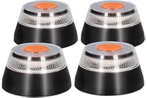 PMK GRUPO Luce Emergenza Auto Omologata DGT con Geolocalizzazione | Luce guasto auto [Visibilità 1 Km] Faro V16 con GPS e Base Imantata - 4 Unità