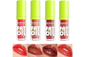 XINYUNXIN 4Pcs Olio Labbra Idratante Liscio Idratante Gloss Olio Labbra Bagliore Non Appiccicoso Di Lunga Durata Olio Grasso Nutriente Gocciola Labbra Lucido e Vegano Lucido Labbra Colorato con Testa Grande (B)