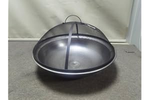 AURAHOME DWD ® Premium Spark Protection Black Mesh Spark Screen Cover for Fire Pits diameter 50cm Heavy Duty Universal Fit with carry handle