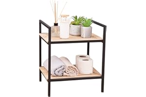 sugodesign Multifunktionales Holzregal 2 Ablagen mit Eiche-Optik, Küchenregal, Badezimmerregal, Schuhregal, Eichenholz, Organizer