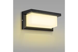 MICUTU Applique Esterno, 18W Lampada Moderno Esterno Parete, IP65 Impermeabile LED Esterni Illuminazione Parete per Terrazzo Illuminazion, Balcone, Giardino, Veranda, Via, Garage (Bianco Caldo)