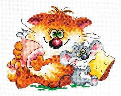 Cross Stitch Kit The best friends (cat and mouse)