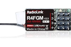 ATA HOBBY Radiolink R4FGM V2.2 3.4Ghz 4 Channels RC Gyro Receiver for Mini RC Cars 400m Long Range Control for RC Remote Controller RC8X/RC6GS V3/RC4GS V3