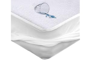 ‎MUHOO MUHOO Matratzenschoner 90x200 cm, Inkontinenz Spannbettlaken, wasserdichte Matratzenauflage, Anti-Milben Matratzenbezug mit Rundumgummiband Weiß