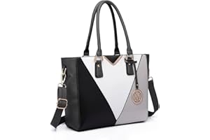 Miss Lulu Leather Look V-Shape Shoulder Handbag Lightweight Medium Tote Bag Handbags for Women