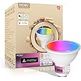 MOES Smart LED Bulb, GU10 Base, RGBW Color Changing 2700K-6500K, 470 Lumens, 5W, Matter Standard Compatible, 2.4GHz WiFi Connectivity, Works with Alexa/Google Home/Apple Home (1P)