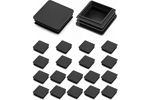QWORK® 20 st 50 x 50 mm lamellpluggar för fyrkantigt rör, fyrkantig svart plastpluggspets för rörrör, polyetylenplast, ändpluggar