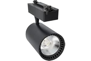 JANDEI - Spot de Plafond Led Track 40W, Blanc Froid 6000K, 2700 Lumens, 220V 50-60Hz Monophasé, Aluminium Dressing, Vitrine, Magasin, Bureau. (Noir)