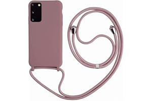 2ndSpring Coque avec Collier Compatible avec Samsung Galaxy S20,Tour de Cou Lanière en Corde Pendentif Housse,Silicone Souple Rose Gold