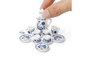 Odoria 1/12 Servizio in Miniatura Accessori Casa Bambole, Loto Blu