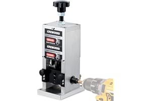 CREWORKS Manual Wire Stripper Machine, 1.5-25 mm Wire Stripping Machine, Wire Stripping Tool for 0.06"-1" Scrap Wire, 5 Channel Cable Stripper for Power Drill, Copper Wire Stripper for Leftover Cable
