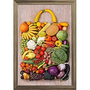 ArtzFolio Photo of Fruits & Vegetables D3 Paper Poster Antique Golden Frame | Top Acrylic Glass 13inch x 19inch (33cms x 48.3cms)
