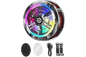 Fowecry Mobile Phone Cooler USB Powered Cooler for Cell Phone Radiator Fan Flat Phone Cooler Cooling Fan with Back Clip Large