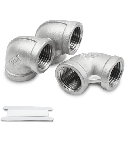 ERGAOBOY 2 Pièces 304 Acier Inoxydable 1/2" Femelle 4 Voies Croix Tuyau