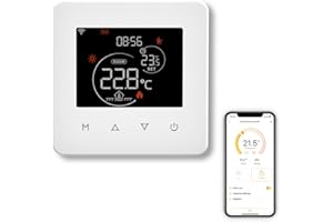 MOES Smart WiFi Thermostat Water/Gas Boilers Heating, Schedule and Remote Control, Hub-Free, Compatible with Amazon Alexa, Neutral Line Required, Touch Panel