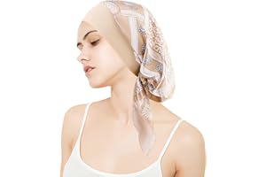 WUERKIYA Pañuelo para La Cabeza para Mujer Tocado para Mujer Tocado para Quimio Conjunto Preatado Pañuelo para La Cabeza Plisado Gorro Gorro para Mujer -azafrán de vino