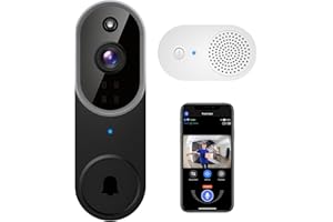 guggre 1080p Wireless Video Doorbell with Indoor Ring Chime, AI Human Detection, 2-Way Audio, Night Vision, AES-128 Cloud Storage, Real-Time Alerts, for Home Protection (Silver)