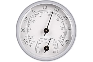 JeoPoom Thermometer Hygrometer, Air Pressure Measurements Simplicity and Ease of Reading, Weather Station Analogue Dial Barometer for Humid Surroundings Inside/Outside Terrace